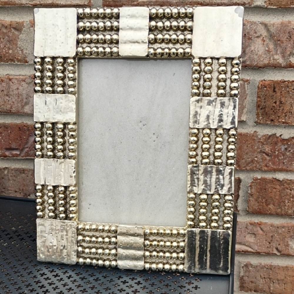 Gold Beaded Picture Frame